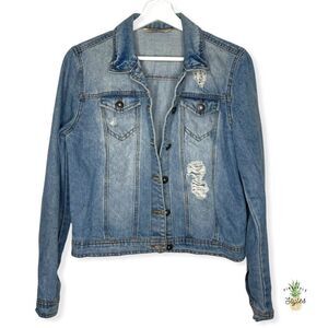 HIGHWAY JEANS Distressed Denim Jacket